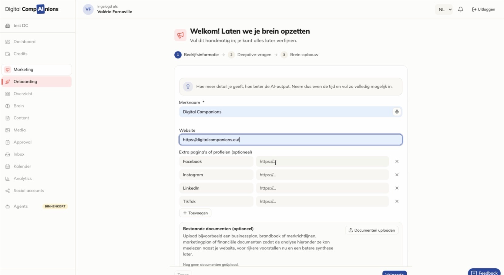 Website ingevuld